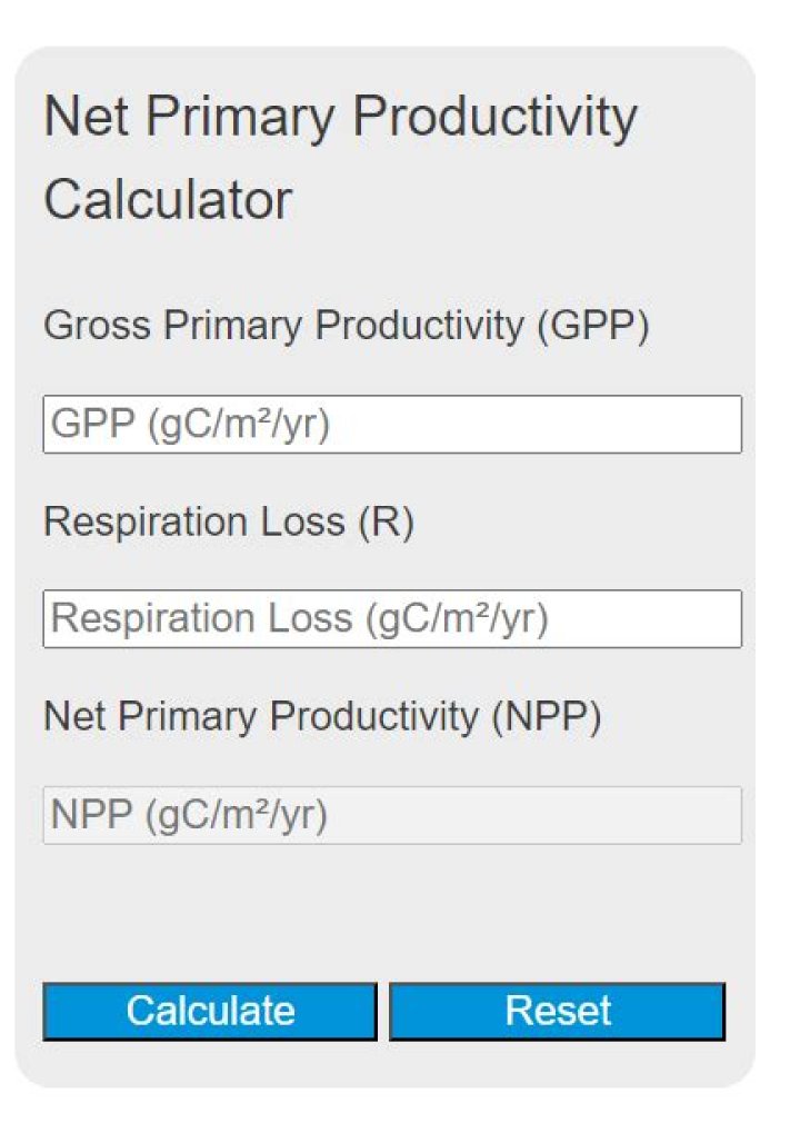 How do you calculate net primary productivity?