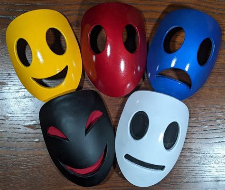 What are the smiling and frowning masks called?