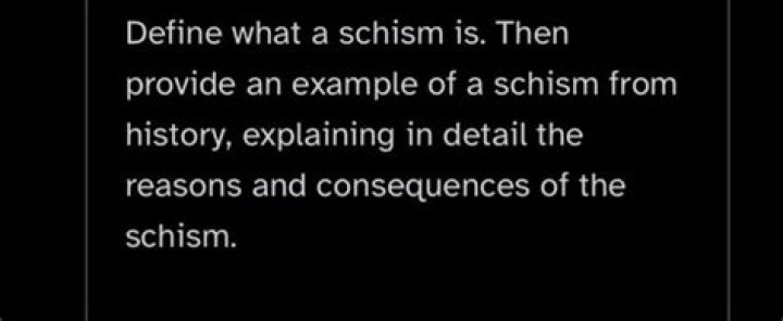 What is an example of schism?